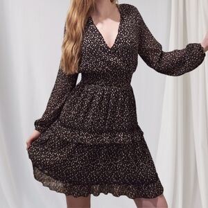 Black Floral long sleeve dress